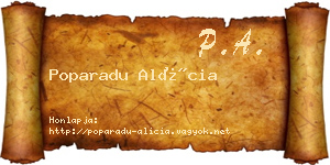 Poparadu Alícia névjegykártya